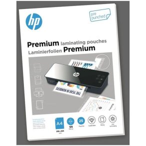 HP A4 Lamineringslommer - 125my forhullet Skinnende - Egnet til varmelaminering - 25 stk.