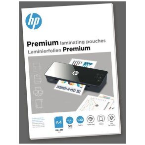 HP A4 Lamineringslommer - Premium 125my Skinnende - Egnet til varmlaminering - 100 stk.