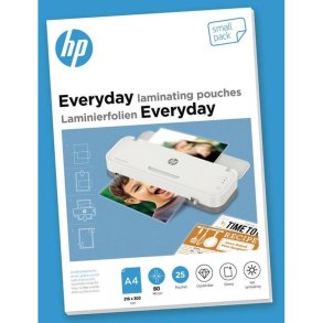 HP A4 Lamineringslommer - Everyday 80my Skinnende - Egnet til varmlaminering - 25 stk.