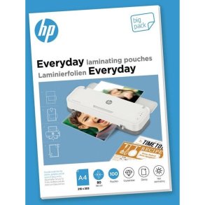 HP A4 Lamineringslommer - Everyday 80my Skinnende - Egnet til varmlaminering - 100 stk.