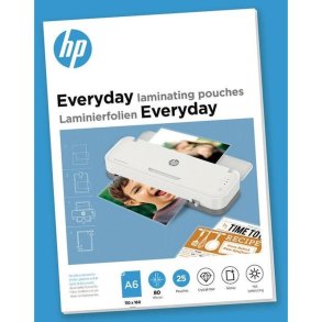 HP A6 Lamineringslommer - Everyday 80my Skinnende - Egnet til varmlaminering - 25 stk.