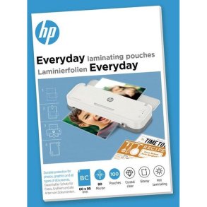 HP 60x90 Visitkortlommer - 80my Skinnende - Egnet til varmlaminering - 100 stk.