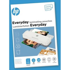 HP Lamineringslommer - 80my Skinnende - Egnet til varmlaminering - 100 stk. ass. strrelser