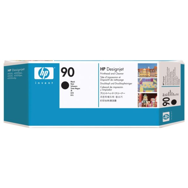 HP 90 - printhoved &amp; cleaner - Sort