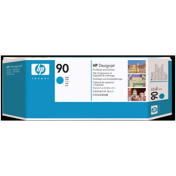 HP 90 - cyan - printhoved og printhoved renser