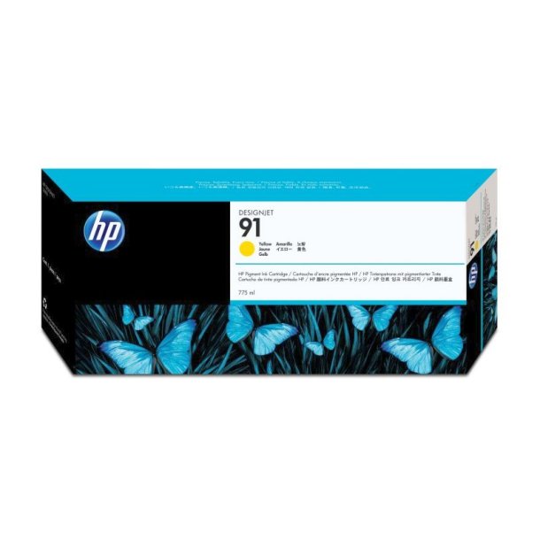 HP 91-pigment- original - 775ml - gul