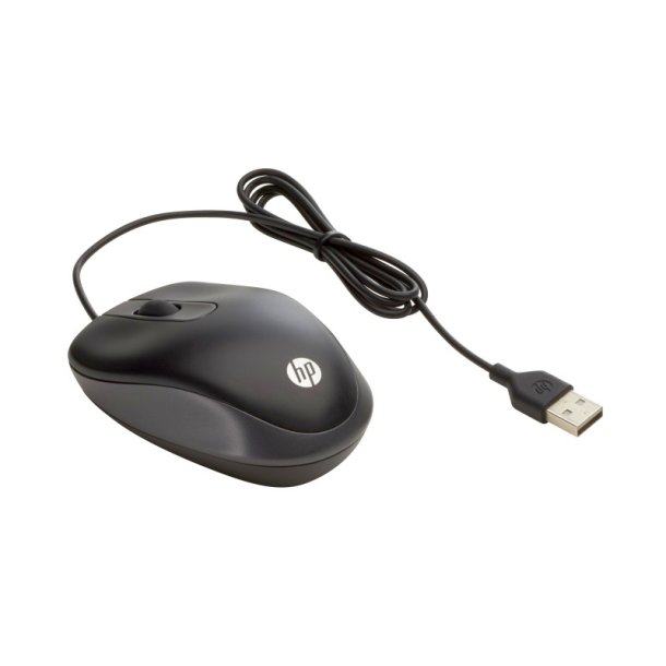 HP USB-rejsemus - Ambidextrous - Optisk - USB Type-A - 1000 dpi - Sort