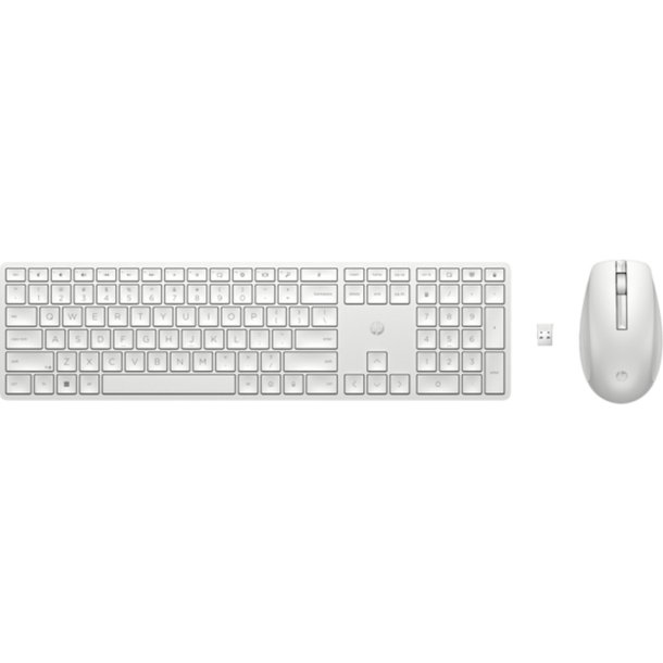 HP 650 mus og tastatur Combo - tr�dl�st - hvid