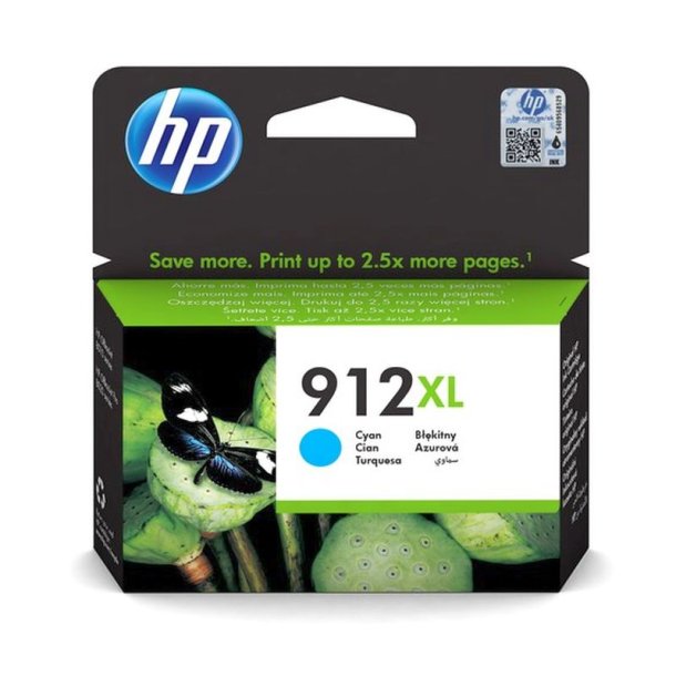 HP 912XL blk - original - cyan - XL - Pigmentbaseret - 9,9 ml - 825 Sider