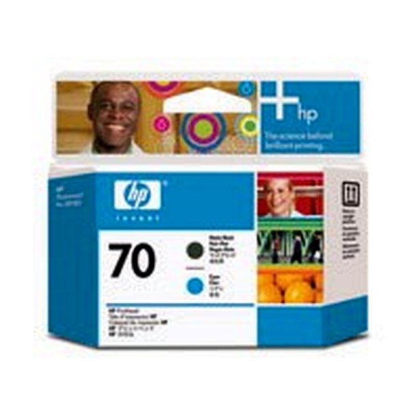 HP 70 - printhoved - Inkjet - Mat sort - cyan - C9404A - 143mm