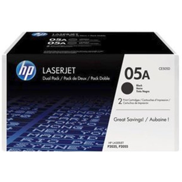 HP 05A - LaserJet - original toner - sort - 2 -pak - 4600 sider