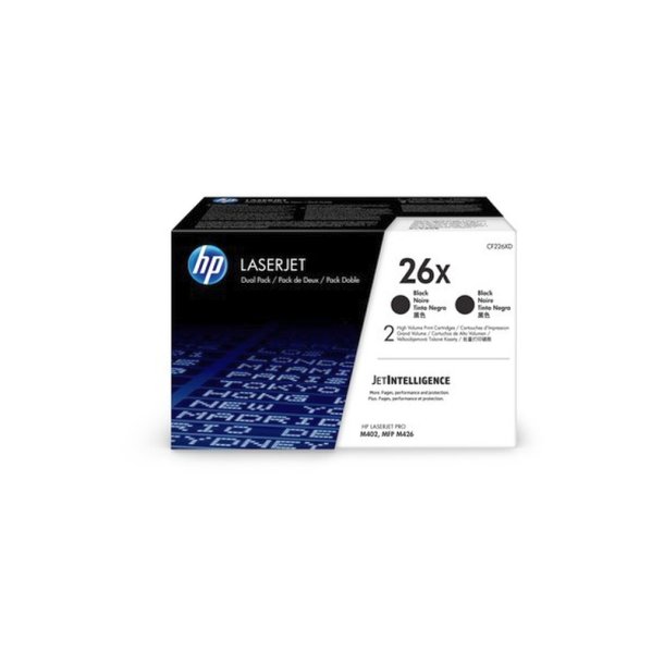 HP 26X - LaserJet - original toner - sort - pakke med 2 stk. - 18000 sider