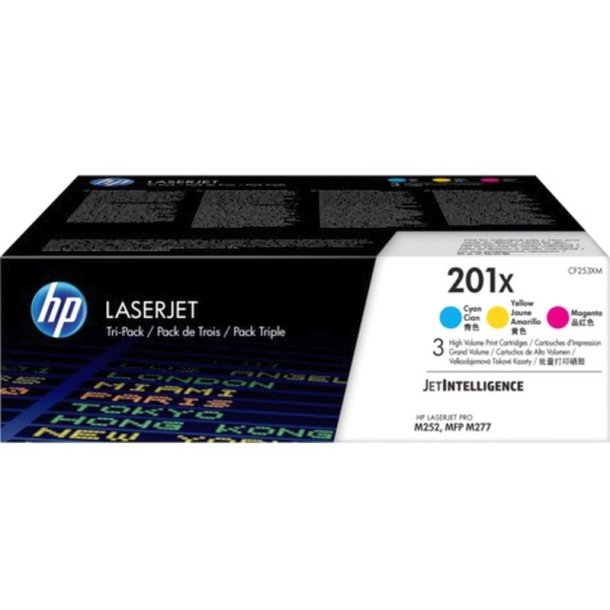 HP 201X - LaserJet - original toner - cyan/magenta/yellow - pakke med 3 stk. - 2300 sider