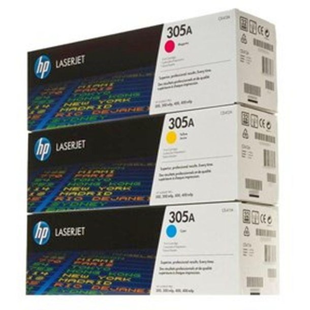 HP 305A Pakke med 3 stk. - cyan/magenta/yellow - e originaler - 2600 sider