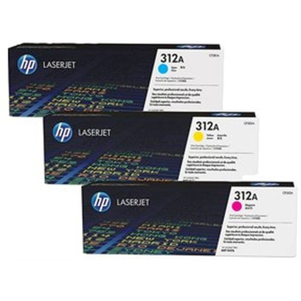 HP 312A - LaserJet - original toner - c/m/y - pakke med tre stk. - 2700 sider