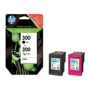 HP 300 - originaler - sort/trefarvet - Pigment - 200 Sider - 165 Sider - Multipack