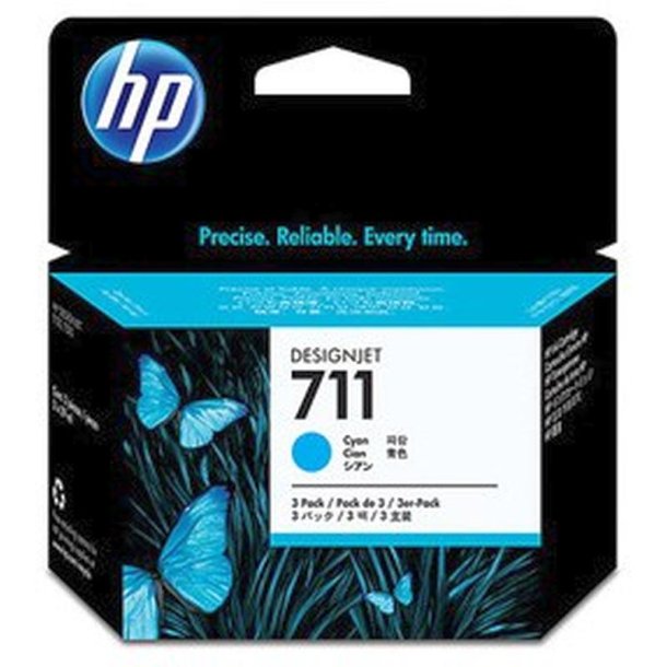 HP 711 - originaler med 29 ml - 3 stk. - cyan - 29 ml - 3 stk. - Multipakke