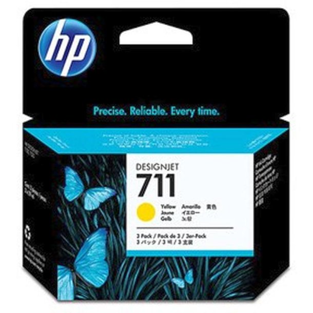 HP 711 - originaler med 29 ml - yellow - Pigmentbaseret - 29 ml - 3 stk. - Multipakke