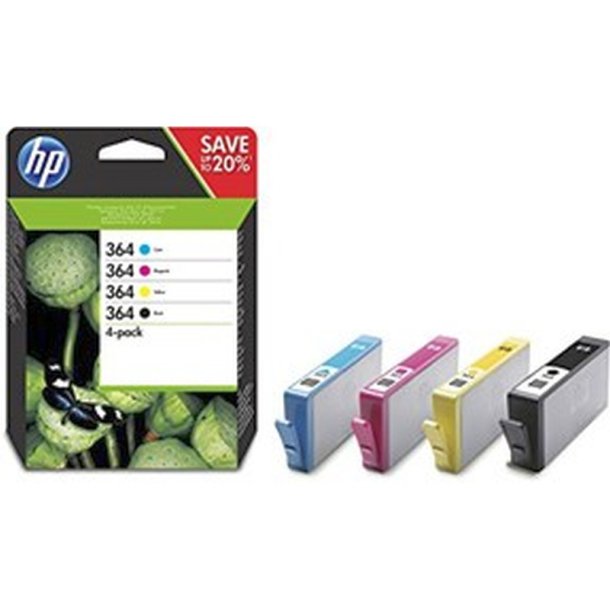 HP 364 - originaler - sort/cyan/magenta/yellow - 6 ml - 3ml