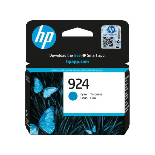 HP 924 Original Bl�kpatroner Cyan - 400 Sider