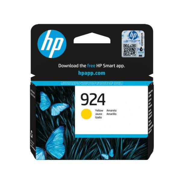 HP 924 Original Bl�kpatroner Yellow - 400 Sider