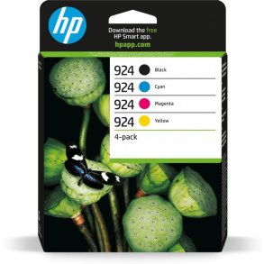 HP 924 Original Bl�kpatroner multipack Sort, Cyan, Magenta, Yellow - 500 Sider / 400 Sider