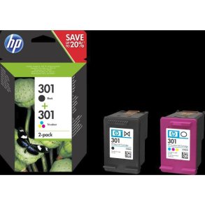 HP 301 - originale - blkpatroner - sort/trefarvet - 2-pak