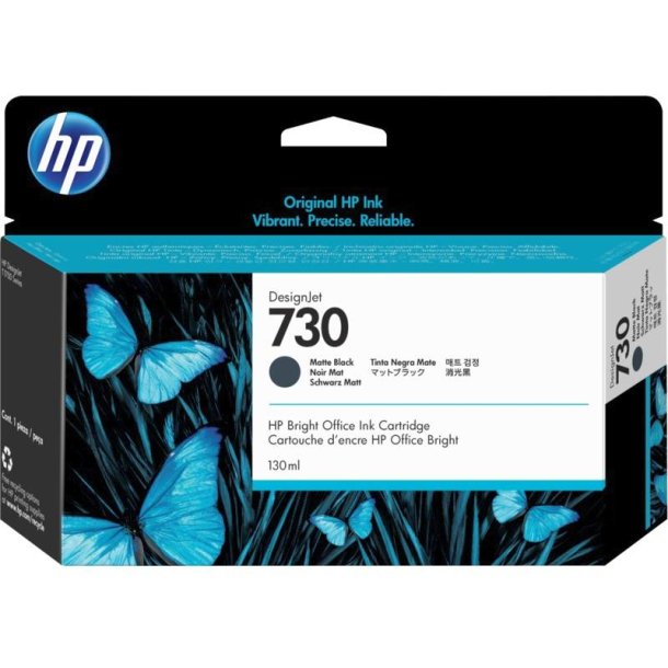 HP 730 - 130-ml - Matte Sort - DesignJet - Blkpatron