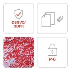 HSM Securio B24 makulator - P6 konfettimakulator - 35 Liter - Auto oli&eacute;r