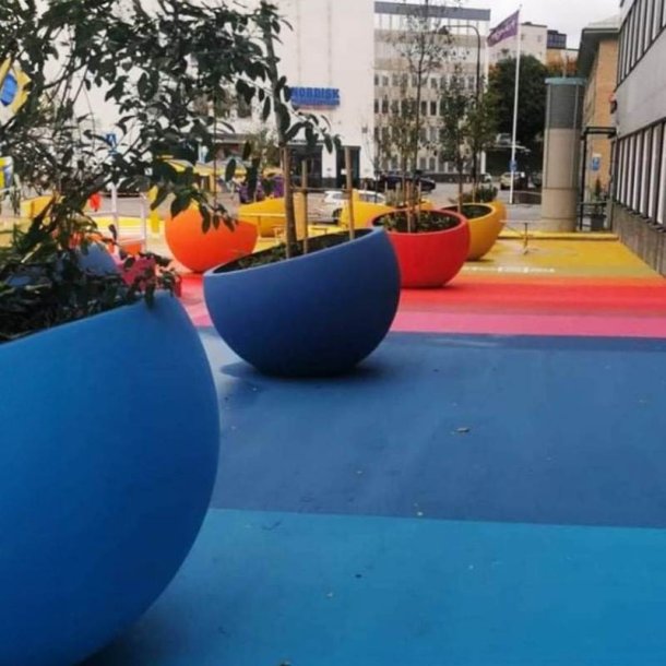 Liam 210 L beton plantekumme Antracit silikatmalet - rund