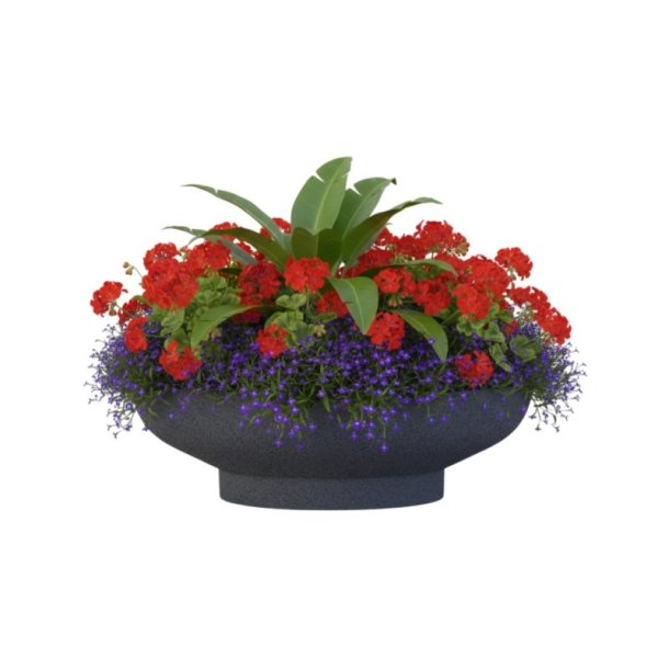 Hallabroplast OAS 200 Liter rund plantekrukke i glasfiber - sort