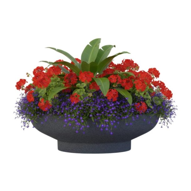 Hallabroplast OAS 570 Liter rund plantekrukke i glasfiber - sort