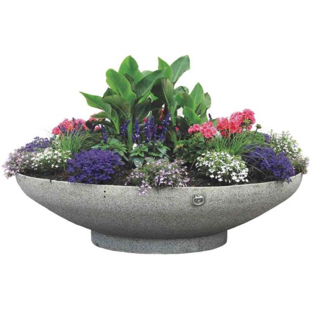 Hallabroplast OAS 1450 Liter rund plantekrukke i glasfiber - gr�