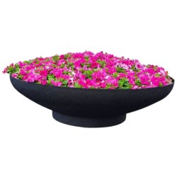 Hallabroplast OAS 1450 Liter rund plantekrukke i glasfiber - sort