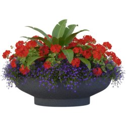 Hallabroplast OAS 1450 Liter rund plantekrukke i glasfiber - sort