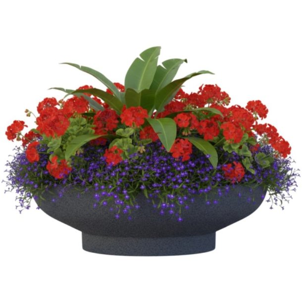 Hallabroplast OAS 1450 Liter rund plantekrukke i glasfiber - sort