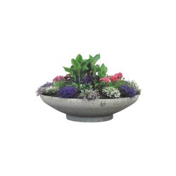 Hallabroplast OAS 75 Liter rund plantekrukke i glasfiber - gr�