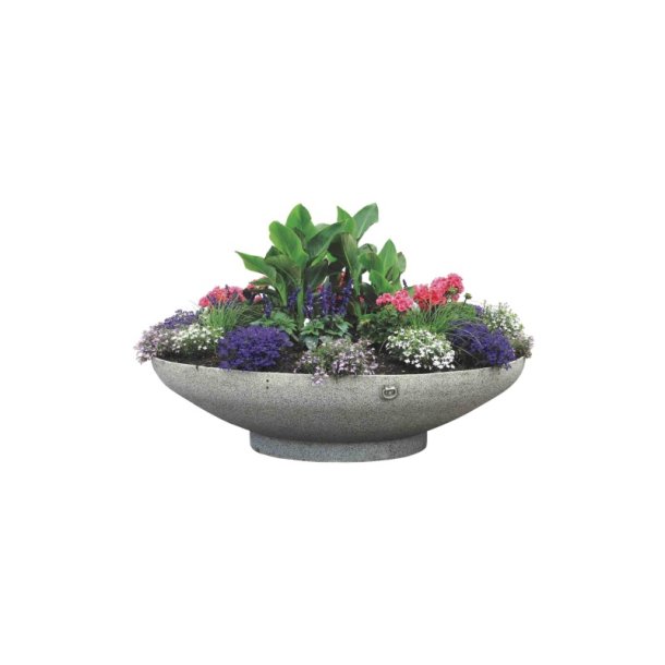 Hallabroplast OAS 75 Liter rund plantekrukke i glasfiber - gr�