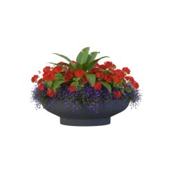 Hallabroplast OAS 75 Liter rund plantekrukke i glasfiber - sort