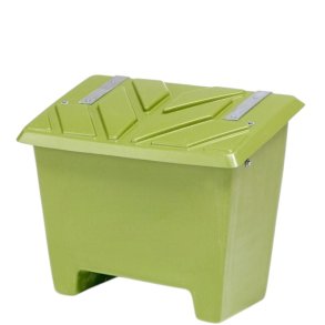 Sandboks/Saltboks - 130 Liter Gr�n sandbeholder med l�g