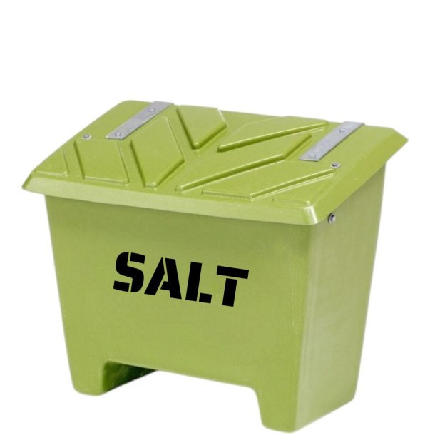 Sandboks/Saltboks - 130 Liter Grn sandbeholder med lg