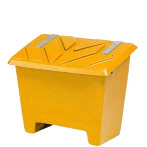 Sandboks/Saltboks - 130 Liter Gul sandbeholder med l�g