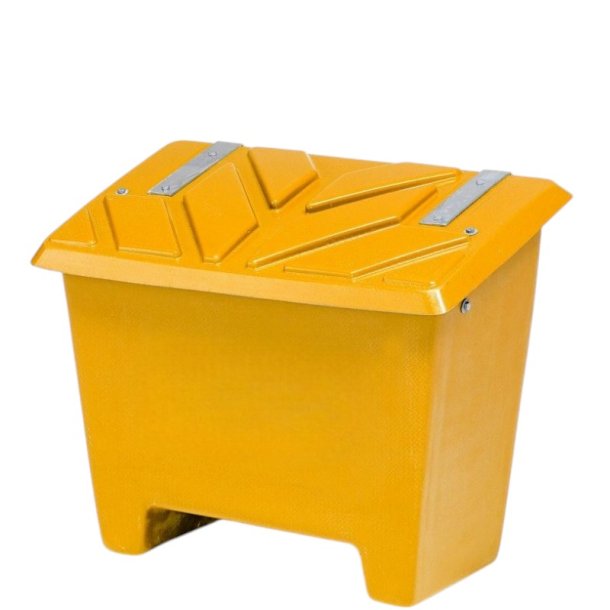 Sandboks/Saltboks - 130 Liter Gul sandbeholder med lg