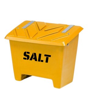 Sandboks/Saltboks - 130 Liter Gul sandbeholder med lg
