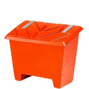 Sandboks/Saltboks - 130 Liter Orange sandbeholder med l�g