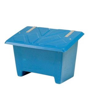 Sandboks/Saltboks - 250 Liter Bl� sandbeholder med l�g