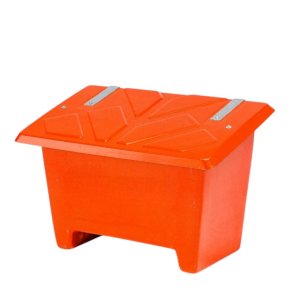 Sandboks/Saltboks - 250 Liter Orange sandbeholder med l�g
