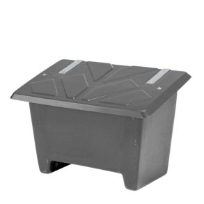 Sandboks/Saltboks - 250 Liter Sort sandbeholder med l�g
