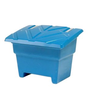 Sandboks/Saltboks - 350 Liter Bl� sandbeholder med l�g