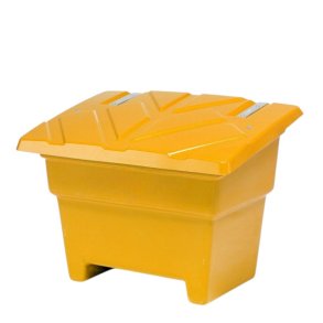 Sandboks/Saltboks - 350 Liter Gul sandbeholder med l�g